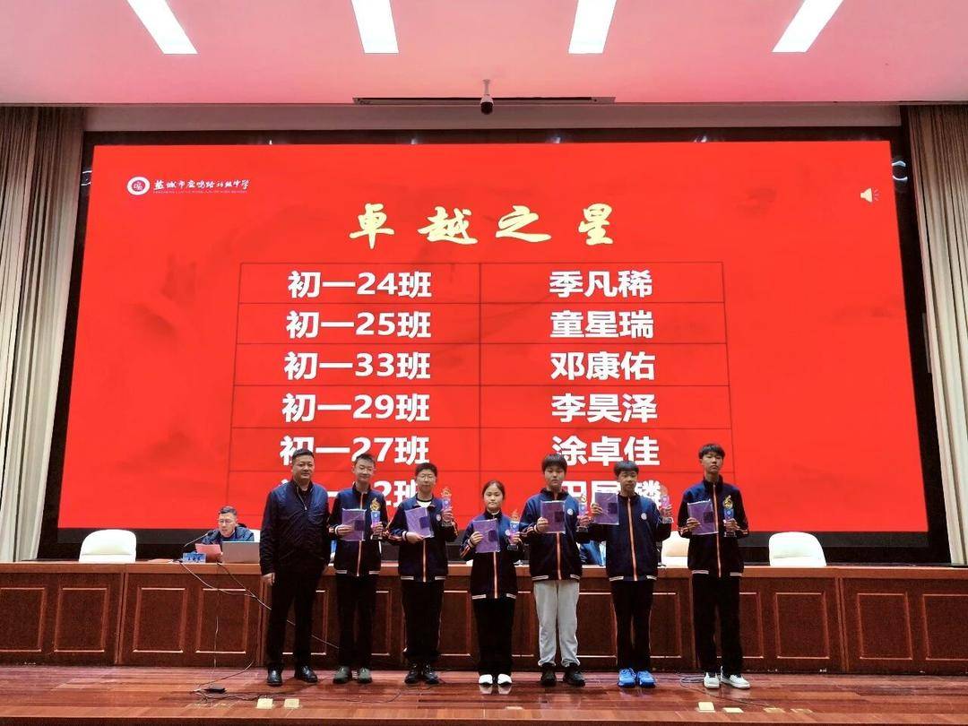 鹽城市鹿鳴路初級中學初一年級舉行2026年春學期期中表彰會議