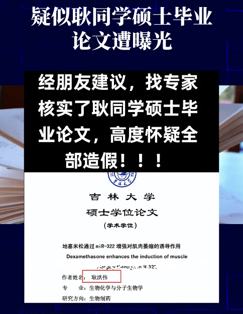 原創針對耿同學的反擊開始了，有人質疑碩士畢業論文疑似全部造假！