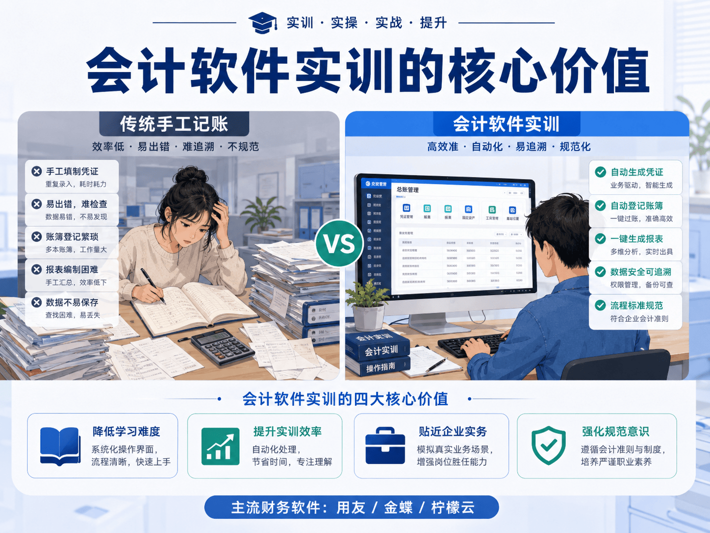 會計軟體在財務會計實訓中如何應用？