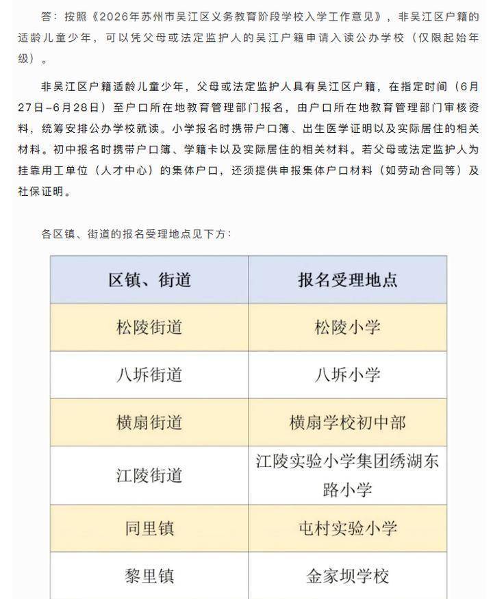 重磅訊息！蘇州吳江區取消小學階段“五年一學位”政策！