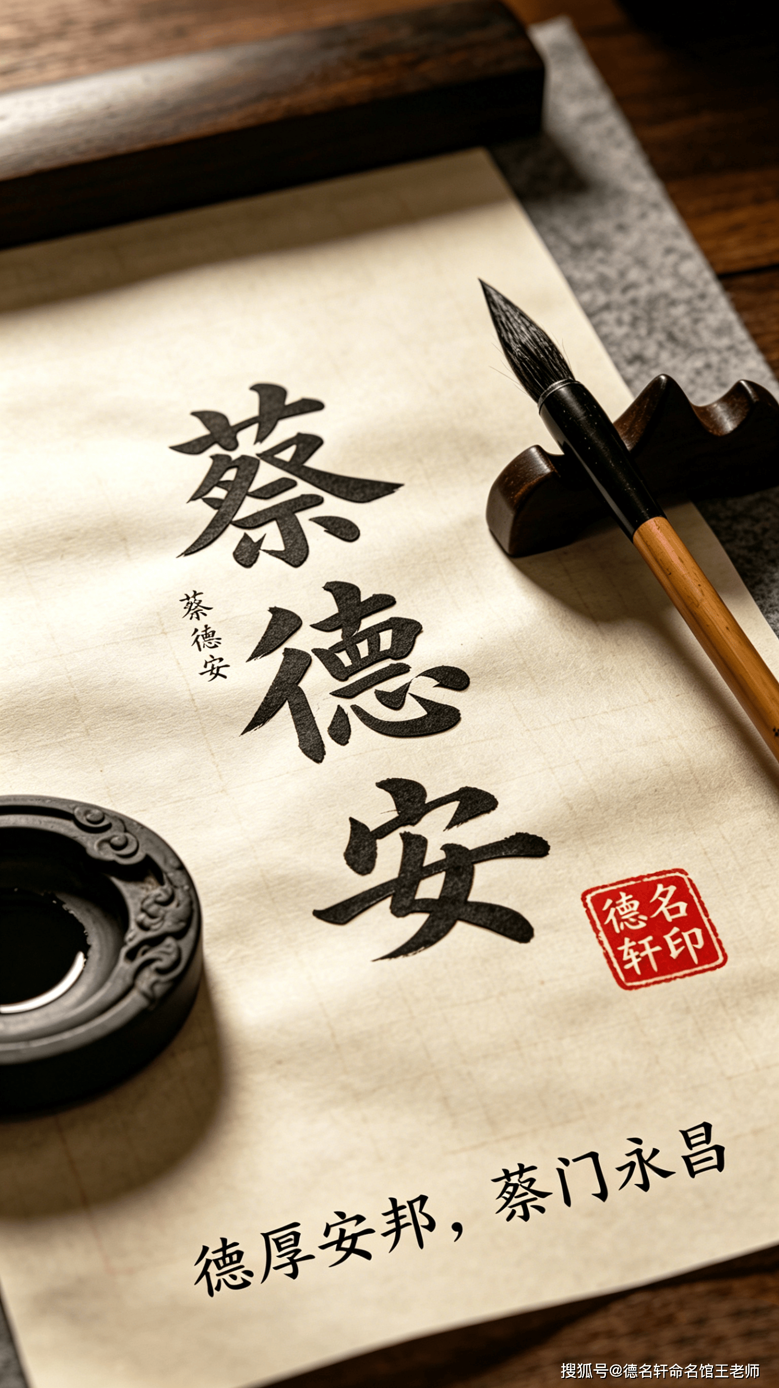 原創2026年寶寶起名案例 蔡德安：德厚安邦，蔡門永昌