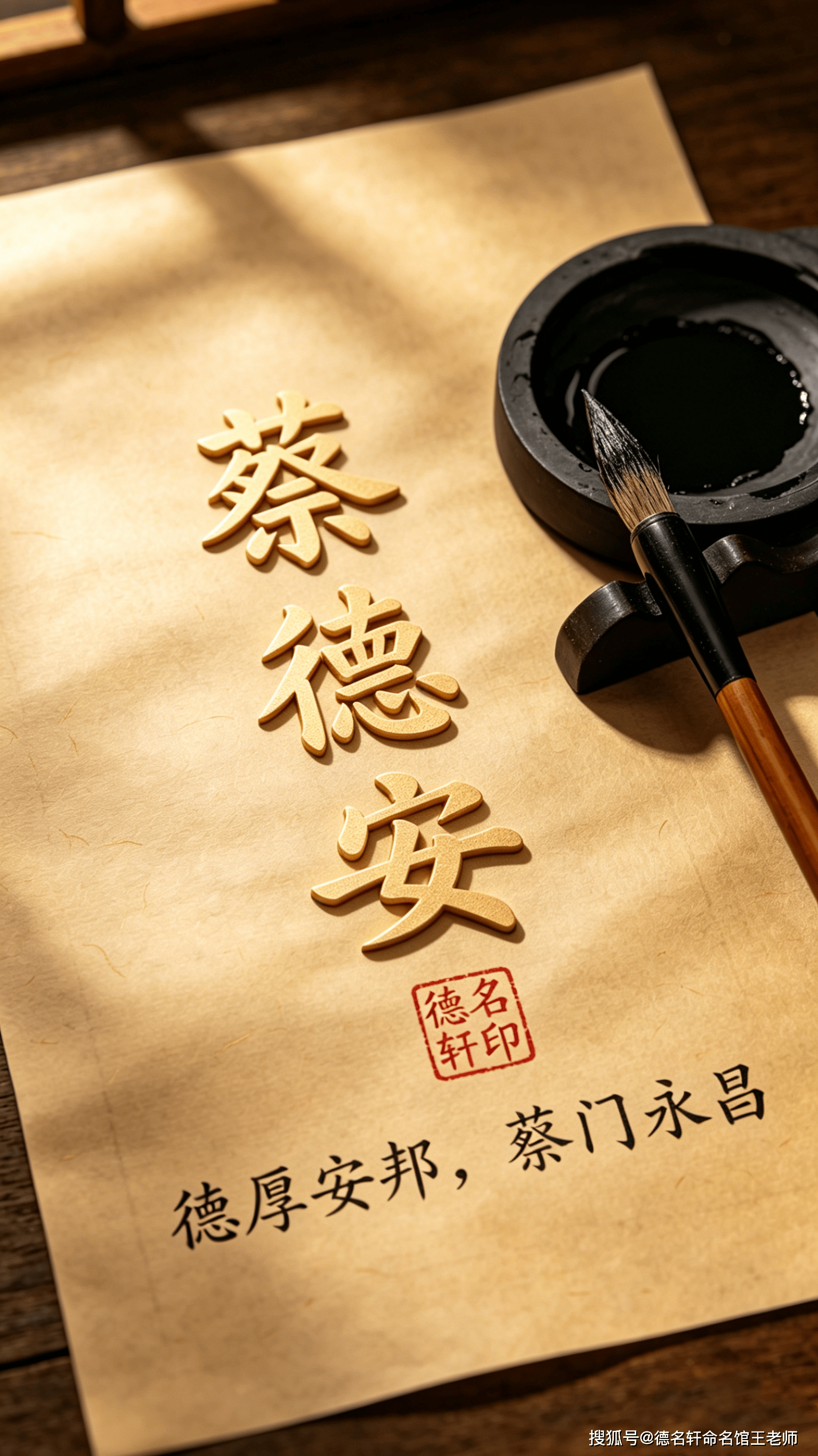 原創2026年寶寶起名案例 蔡德安：德厚安邦，蔡門永昌
