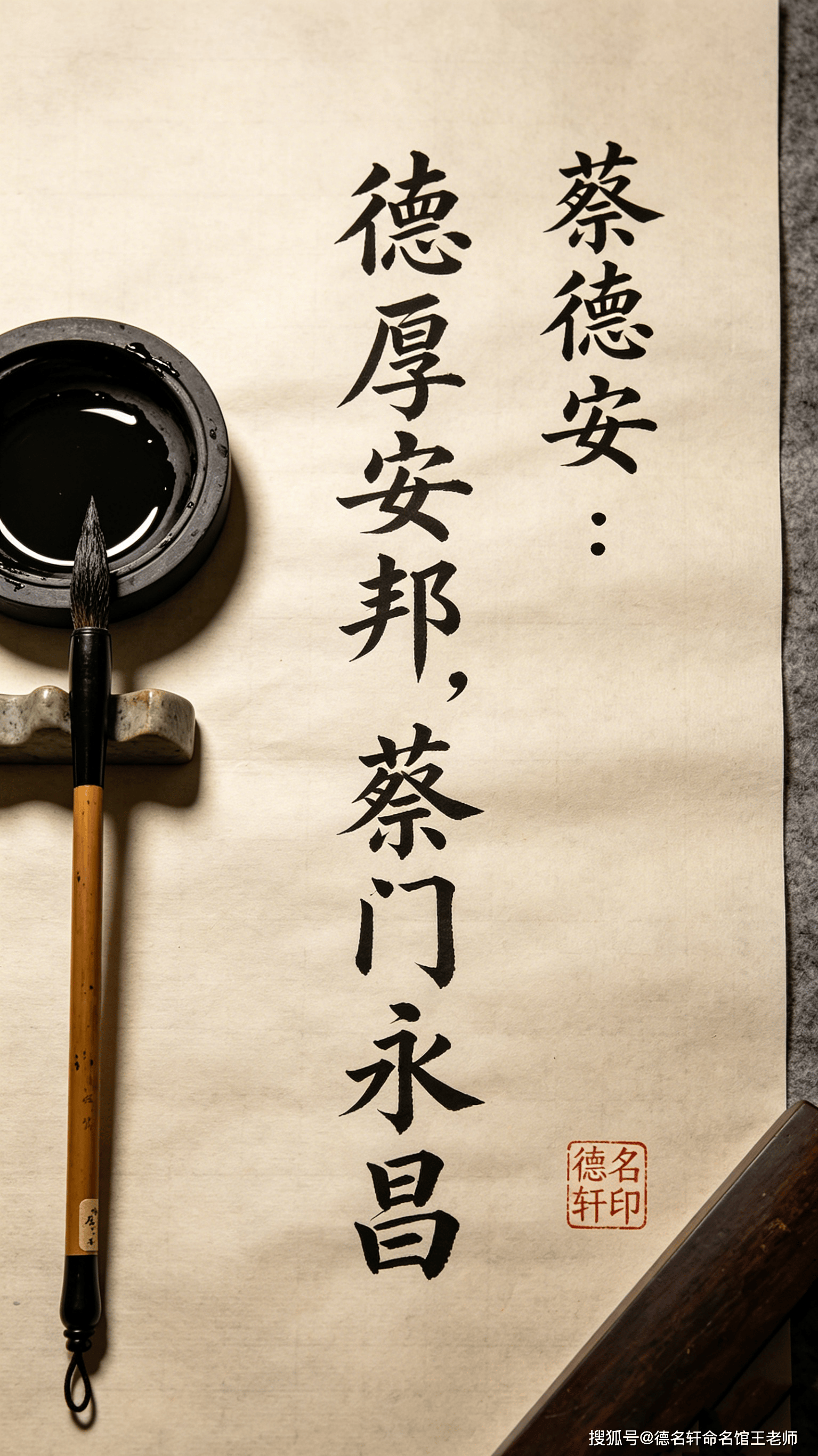 原創2026年寶寶起名案例 蔡德安：德厚安邦，蔡門永昌